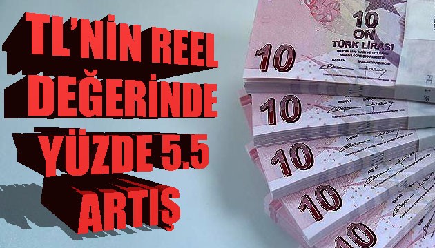 TL'nin reel değerinde yüzde 5.5 artış