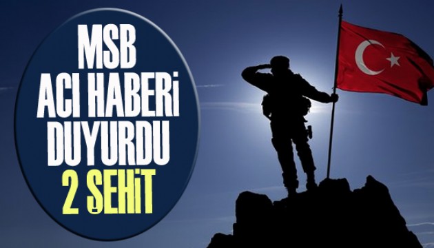 MSB acı haberi duyurdu: 2 şehit