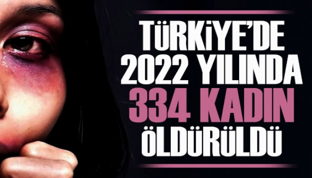 Türkiye'de 2022'de 334 kadın öldürüldü