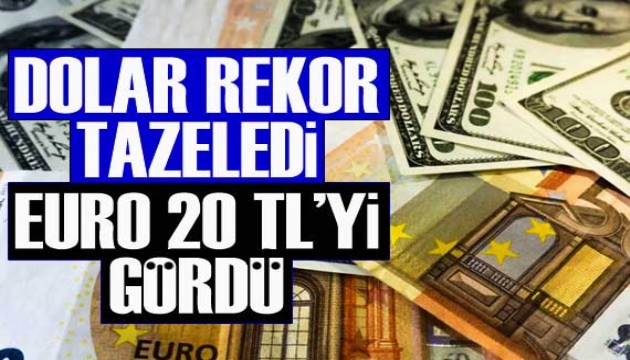 Dolar rekor tazeledi, Euro 20 TL'yi gördü