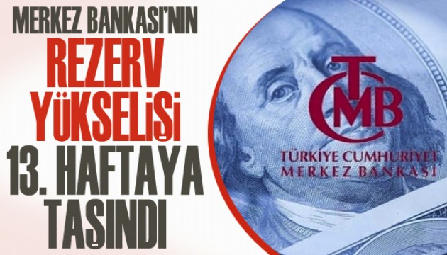 Merkez Bankası'nın rezervlerinde yükseliş sürüyor