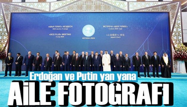 Cumhurbaşkanı Erdoğan ve Putin yan yana! Liderlerle aile fotoğrafı