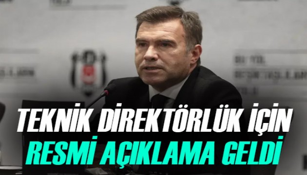 Beşiktaş'tan teknik direktörlük için resmi açıklama!