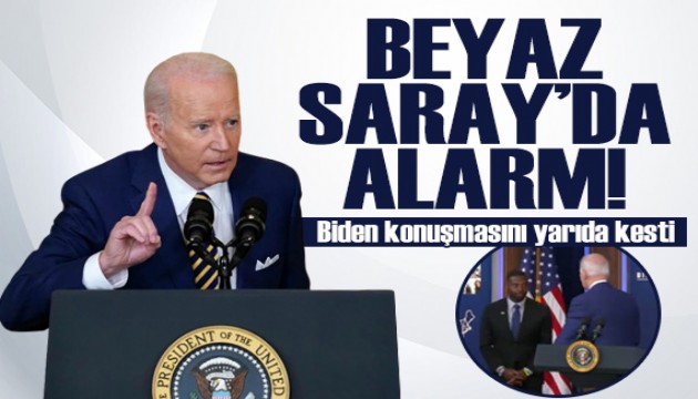 Beyaz Saray'da alarm! Joe Biden konuşmasını yarıda kesti