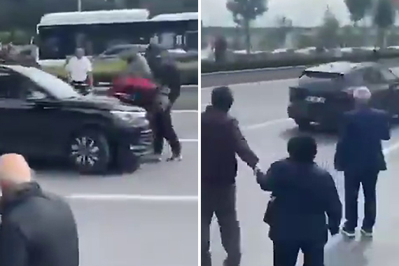CHP Genel Merkezi önünde bir araç kalabalığın arasına dalarak bir vatandaşa çarptı