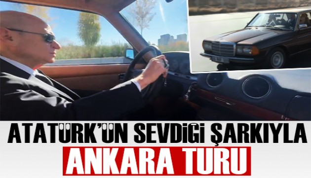 Devlet Bahçeli klasik otomobiliyle Ankara'yı turladı