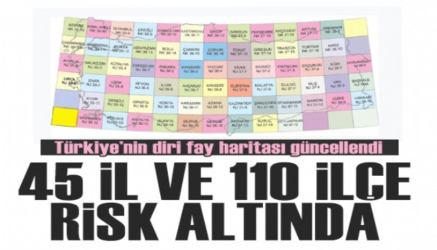 45 il ve 110 ilçe deprem riski altında! Türkiye'nin diri fay hattı haritası güncellendi