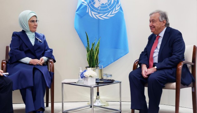 Emine Erdoğan, BM Genel Sekreteri Guterres'le görüştü