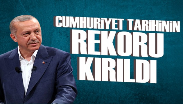 Cumhurbaşkanı Erdoğan: Cumhuriyet tarihinin rekoru kırıldı