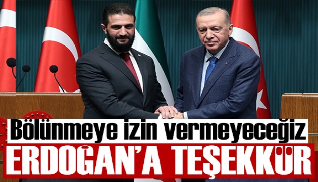 Şara'dan Cumhurbaşkanı Erdoğan'a teşekkür