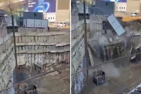 Fenerbahçe stadının yanında inşaat çöktü