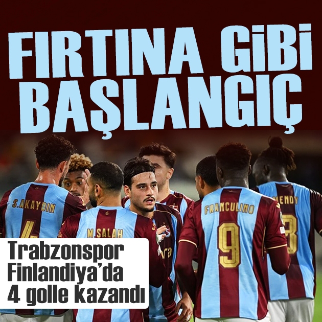Trabzonspor Avrupa'ya fırtına gibi başladı: Finlandiya'da 4 gollü galibiyet
