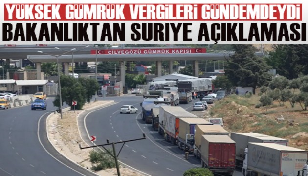 Ticaret Bakanlığı'ndan Suriye açıklaması