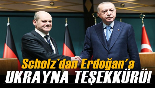 Scholz, Cumhurbaşkanı Erdoğan'a teşekkür etti