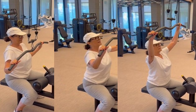 Hülya Koçyiğit spor salonunda