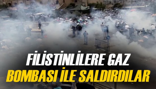 İsrail ordusu, esirleri bekleyen Filistinlilere gaz bombası ile saldırdı