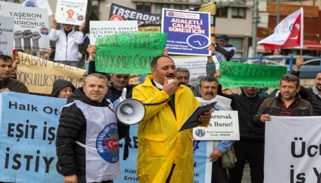 Ankara'da taşeron işçiler eyleme gitti: 'Kadro aldık hakkımızı alamadık!'