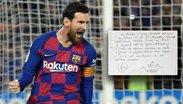 Lionel Messi'nin kariyerindeki tarihi peçete açık artırmaya çıkıyor