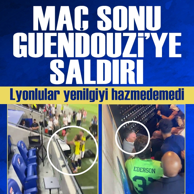 Maç sonu saha karıştı: Lyon'lu taraftar Guendouzi'ye saldırdı