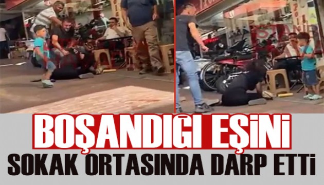 Sokak ortasında akıllara durgunluk veren olay: Boşandığı eşini sopayla dövdü