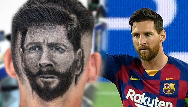 Saçına Messi'yi çizdirdi!