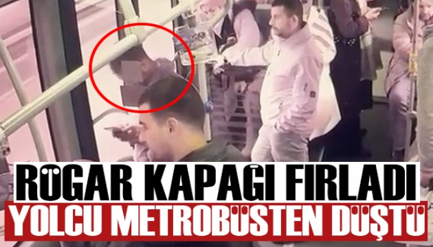 Fırlayan rögar kapağı kapıyı kırdı: Yolcu metrobüsten düştü