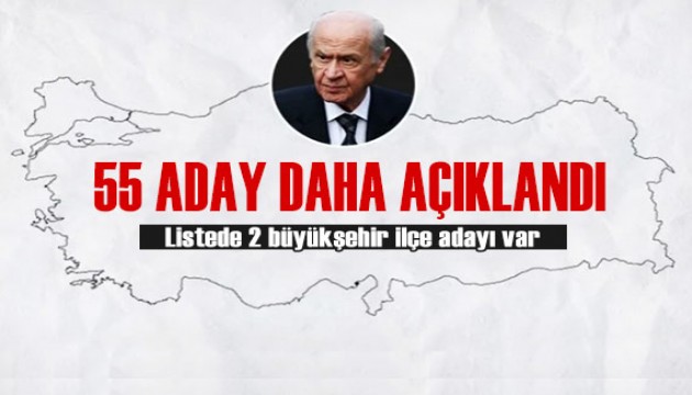 MHP 55 belediye başkanı adayını daha açıkladı