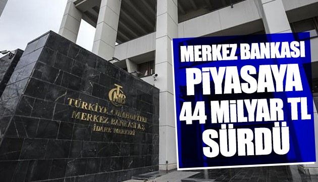 Merkez Bankası piyasaya 44 Milyar TL verdi