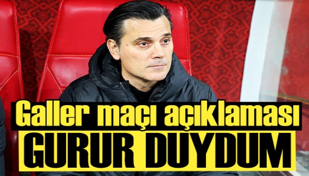 Montella: Üzüntüyü görünce gururlanıyorum