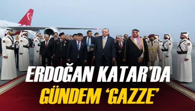 Cumhurbaşkanı Erdoğan Katar'da! İlk gündem maddesi 'Gazze'