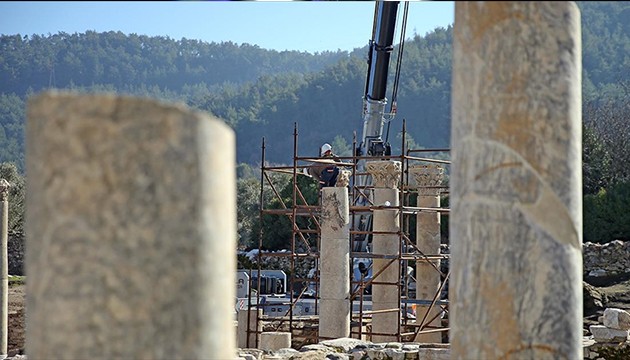 Roma hamamının sütunları ayağa kaldırıldı