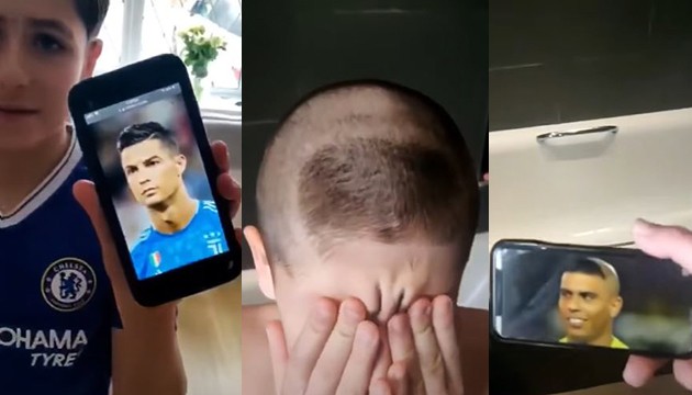 Saçını Ronaldo'ya benzetmek isteyen çocuğun dramı!