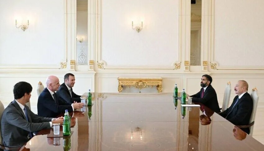 Aliyev, Infantino'yu kabul etti