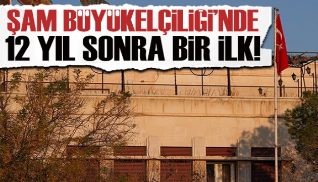 12 yıl aradan sonra Şam Büyükelçiliği'ne Türk Bayrağı çekildi