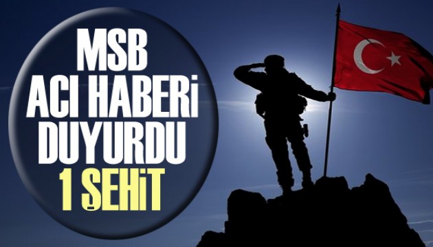 MSB acı haberi duyurdu: 1 şehit