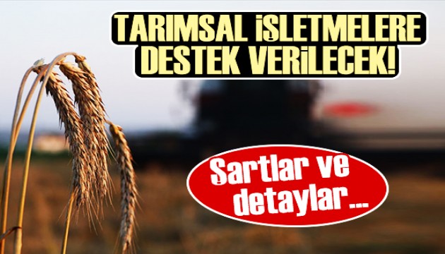 Tarımsal işletmelere destek verilecek! İşte şartları