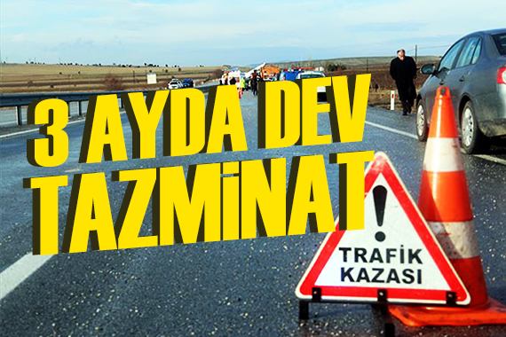 Sigortadan 3 ayda dev tazminat
