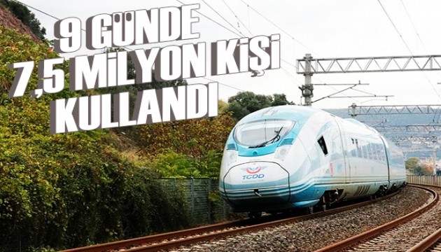 9 günde 7,5 milyon kişi demir yolu kullandı