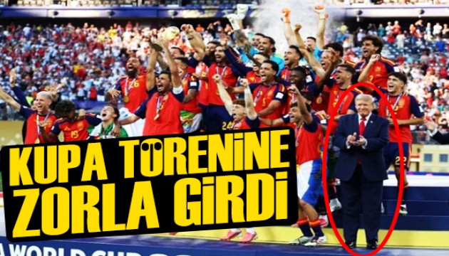 Donald Trump, İspanya'nın kupa sevincine zorla dahil oldu