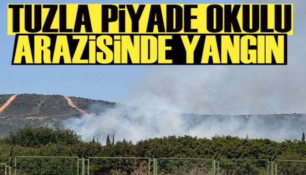 Tuzla Piyade Okulu arazisinde yangın