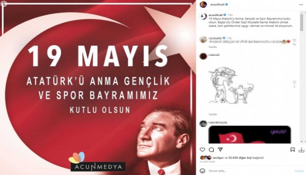 Ünlü isimlerin 19 Mayıs Atatürk'ü Anma Gençlik ve Spor Bayramı paylaşımları