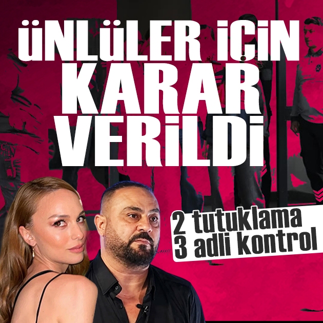 Ünlülere uyuşturucu operasyonunda karar verildi