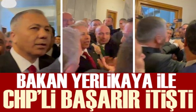 Bakan Yerlikaya  ve CHP'li Başarır arasında itişme