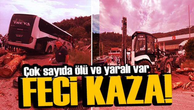 Çanakkale-Ezine yolunda feci kaza! Çok sayıda ölü ve yaralı var