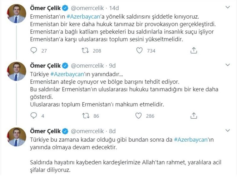 Ermenistan'ın hain saldırısına Türkiye'den kınama