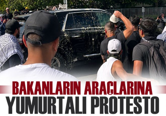 Bakanların araçlarına yumurtalı protesto!